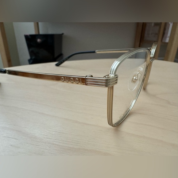 GUCCI GG0804O 004 Rectangular Square Gold Demo Lens 49 mm Women's Eyeglasses - Picture 5 of 9